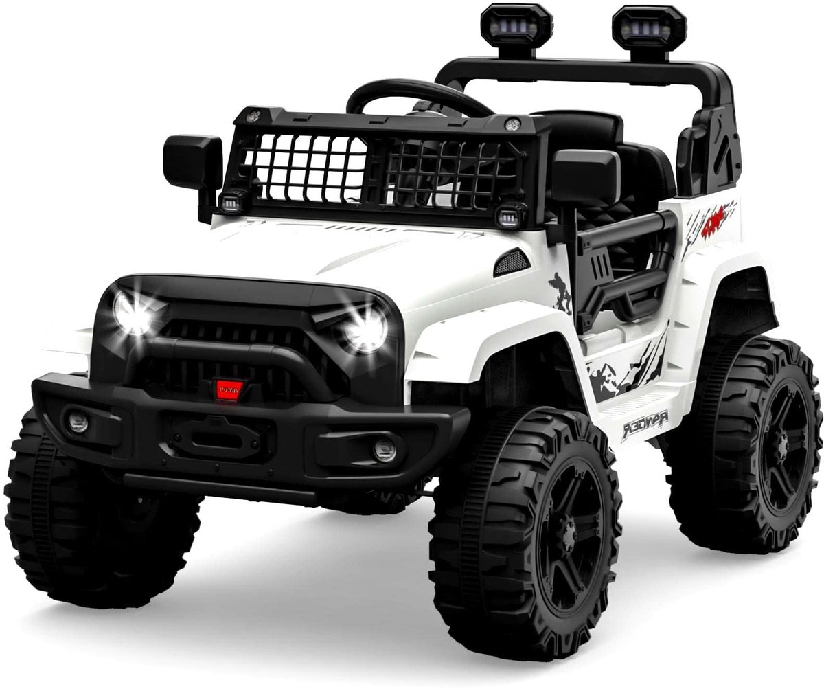danky auto elektrische kinderauto 12v wit vering led bluetooth 2 snelheden 3 8j