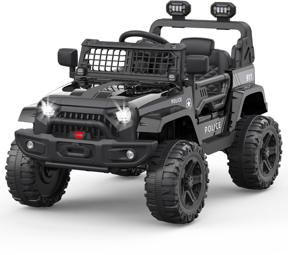 Danky Auto - Elektrische Kinderauto 12V - Zwart - Vering & LED - Bluetooth - 2 Snelheden - 3-8j Speelgoedaccuvoertuig kopen online