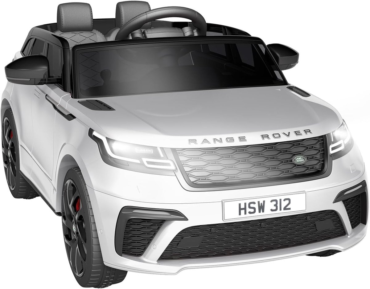 Danky Elektrische Kinderauto 12V Officieel Gelicentieerde Land Rover- Accuvoertuig met Afstandsbediening - Luxe Ride-On met Lederen Zitje, EVA-Banden, Soft-Brake & MP3 - Zwart - 1 tot 5 jaar - Zwart Speelgoedaccuvoertuig kopen online