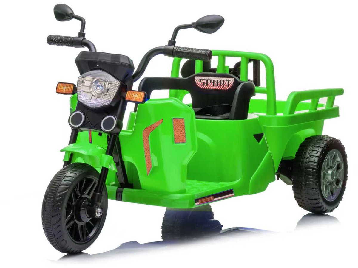 danky motor elektrische kindermotor 12v groen aanhanger schep afstandsbediening bluetooth led 3 6j