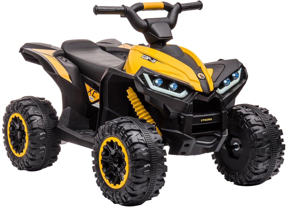 danky quad elektrisch kinderquad 12v geel 4x4 afstandsbediening 2x35w motor mp3 usb bluetooth 3 6j