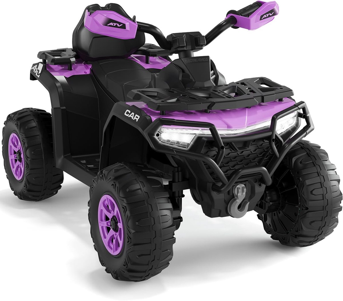 Danky Quad - Elektrisch Kinderquad 12V - Paars - Afstandsbediening - 2 Motoren & Vering - LED & Bluetooth - 95x56x55 cm Speelgoedaccuvoertuig kopen online