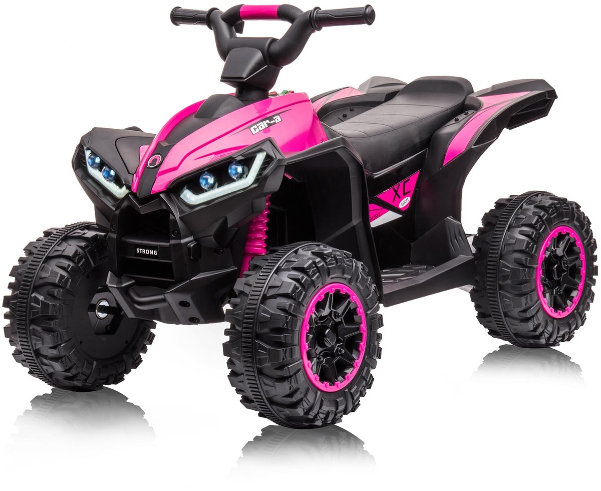 danky quad elektrisch kinderquad 12v roze 4x4 afstandsbediening 2x35w motor mp3 usb bluetooth 3 6j