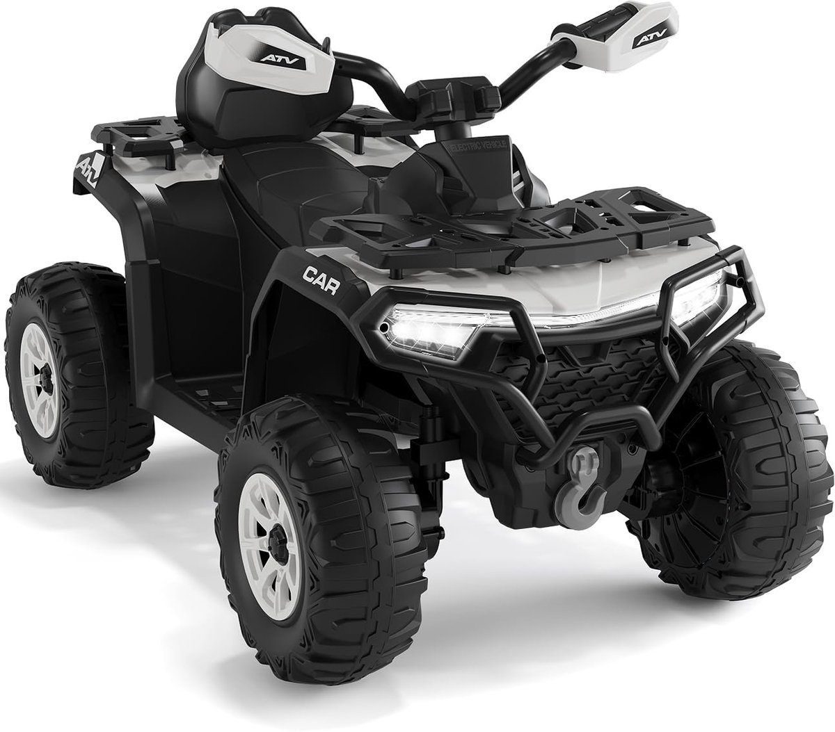 danky quad elektrisch kinderquad 12v wit terreinwagen 4 wiel 2 motoren afstandsbediening bluetooth