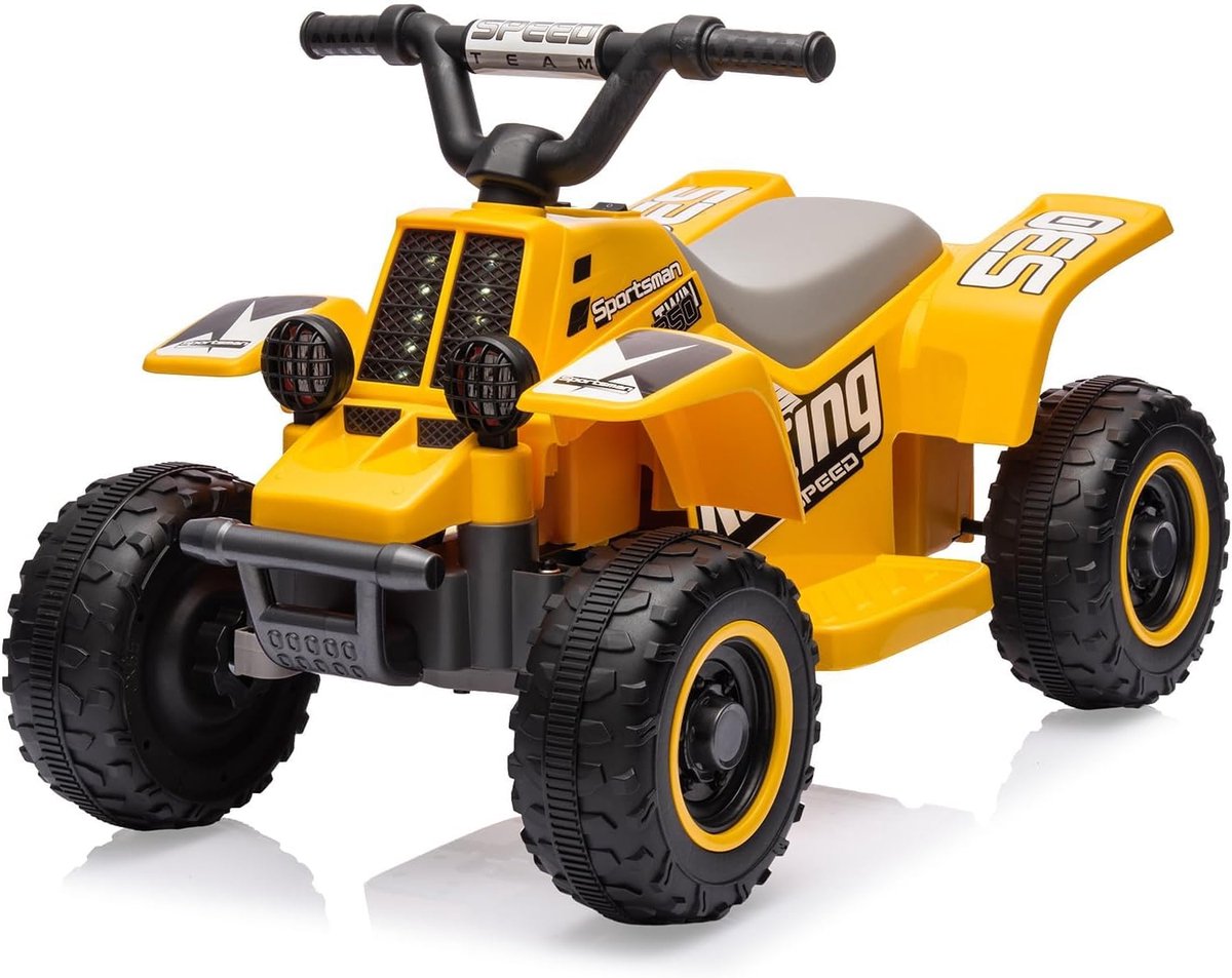 Danky Quad - Elektrisch Kinderquad 6V - Geel - LED & Muziek - 1.8 km/u - Startknop - Vanaf 3j Speelgoedaccuvoertuig kopen online