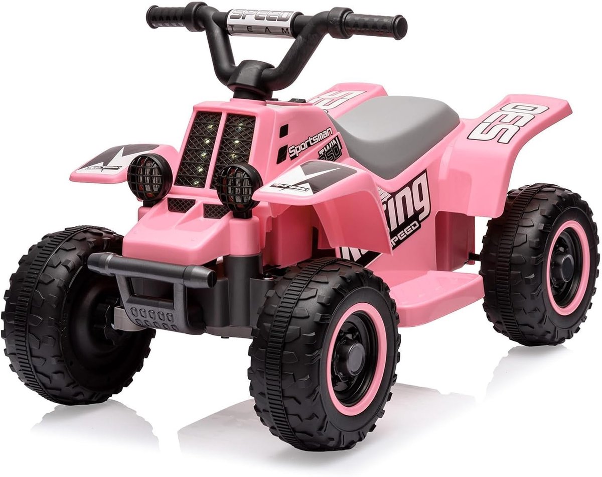 danky quad elektrisch kinderquad 6v roze led muziek 1 8 km u startknop vanaf 3j