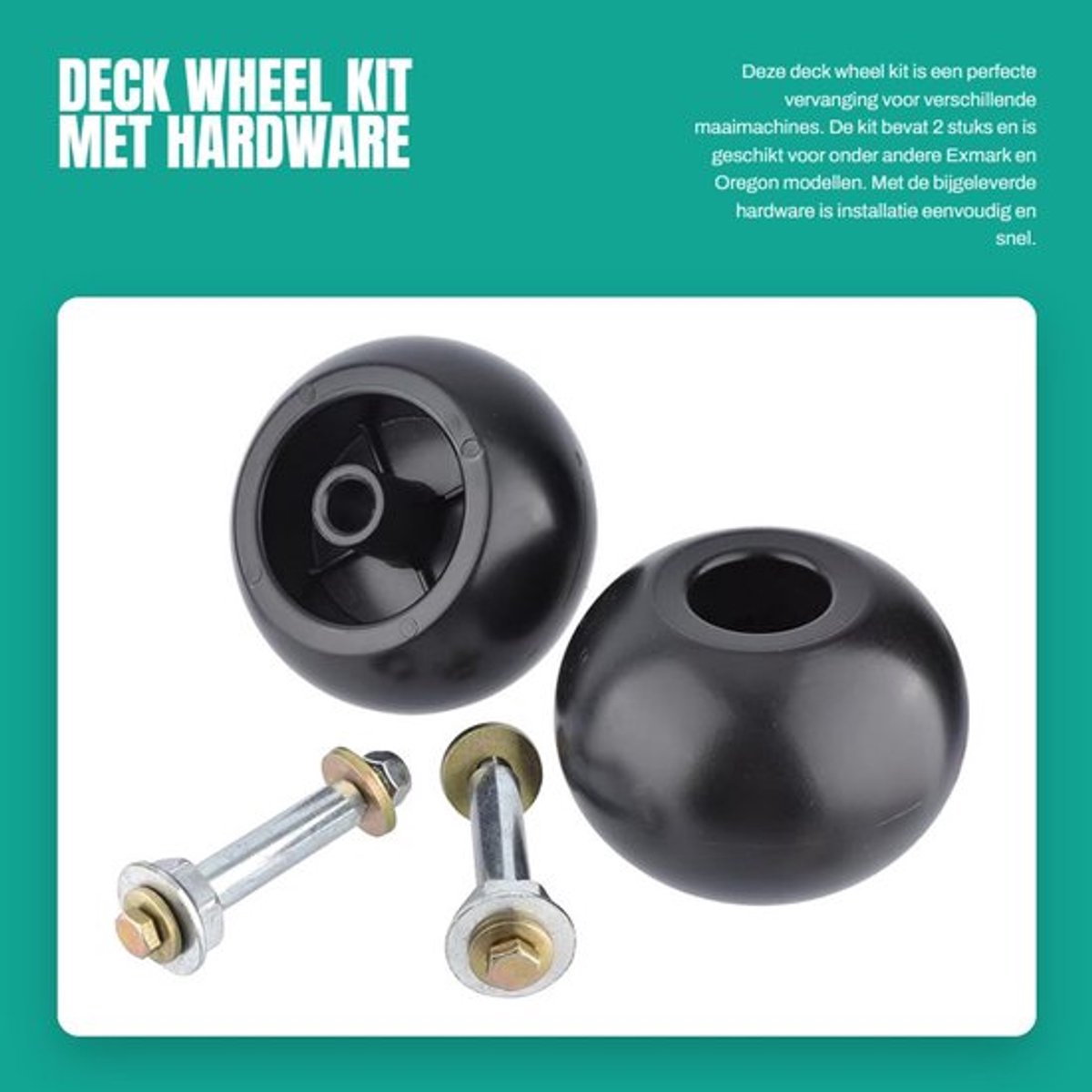 deck wheel set 2 stuks inclusief hardware geschikt voor exmark 109 2098 boring 5 8 wielmaat 5x3 1 4 glad loopvlak grasmaaierwiel
