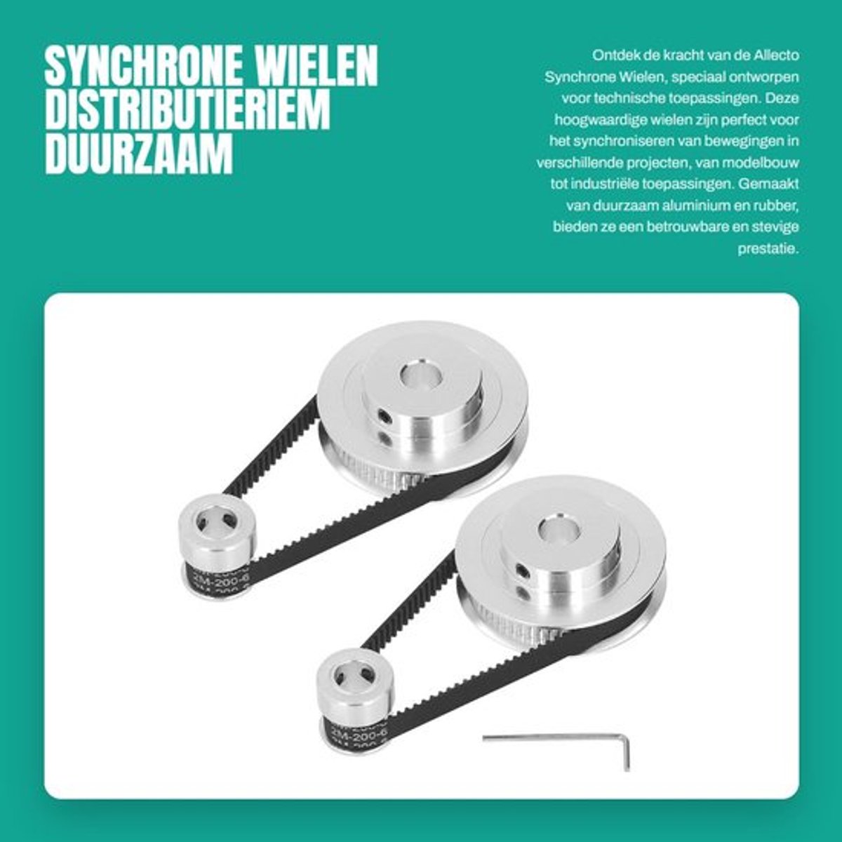 distributieriem 200mm lengte 2 pack synchrone wielen 20t 60t aluminium distributieriemschijf duurzaam rubber hoge transmissienauwkeurigheid poelie