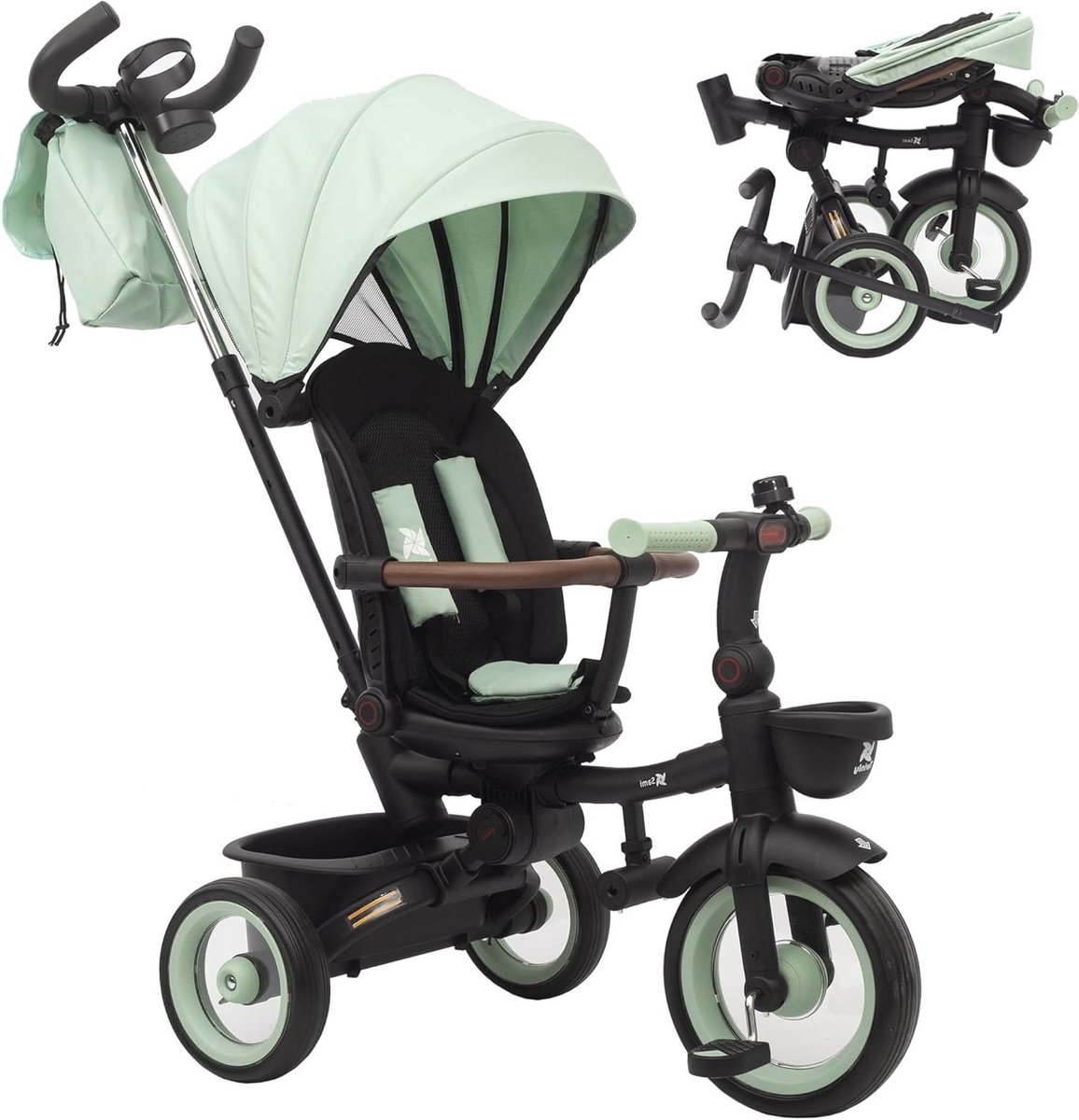 Driewieler Baby Opvouwbaar - Kinderdriewieler Loopfiets - Buiten Spelen - Draaibare Zitting 360 - 75 x 50 x 96 cm Driewieler kopen online