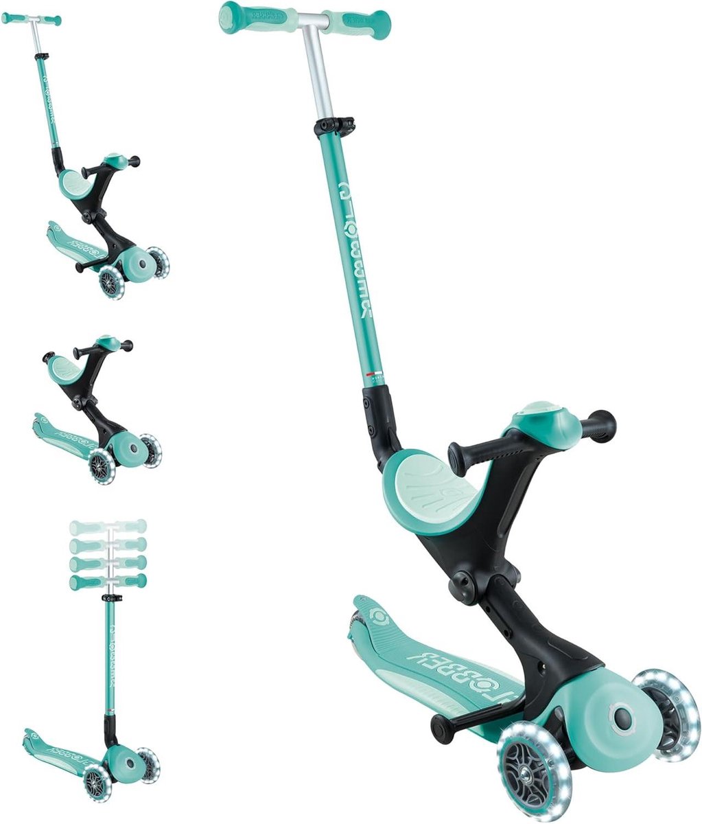 Driewieler Step - Loopfiets Kinderen - Leren Balanceren - Groeit Mee Met Kind - Verstelbaar - Mintgroen Driewieler kopen online