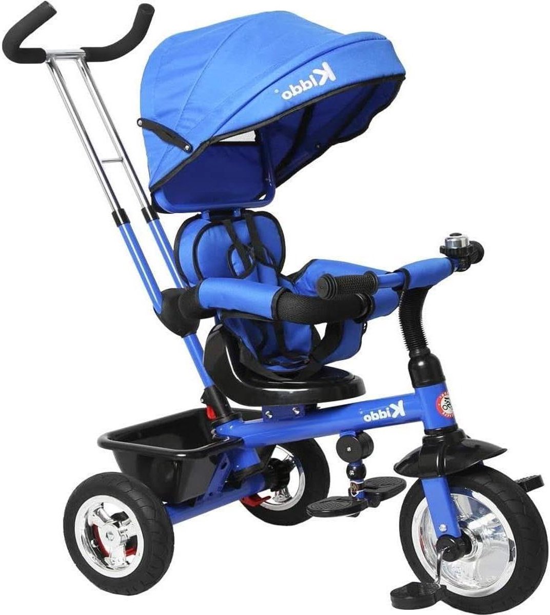 Driewieler voor kinderen - Kinderdriewieler - Buiten spelen - 4-in-1 model - 98 x 51 x 110 cm - Blauw Driewieler kopen online