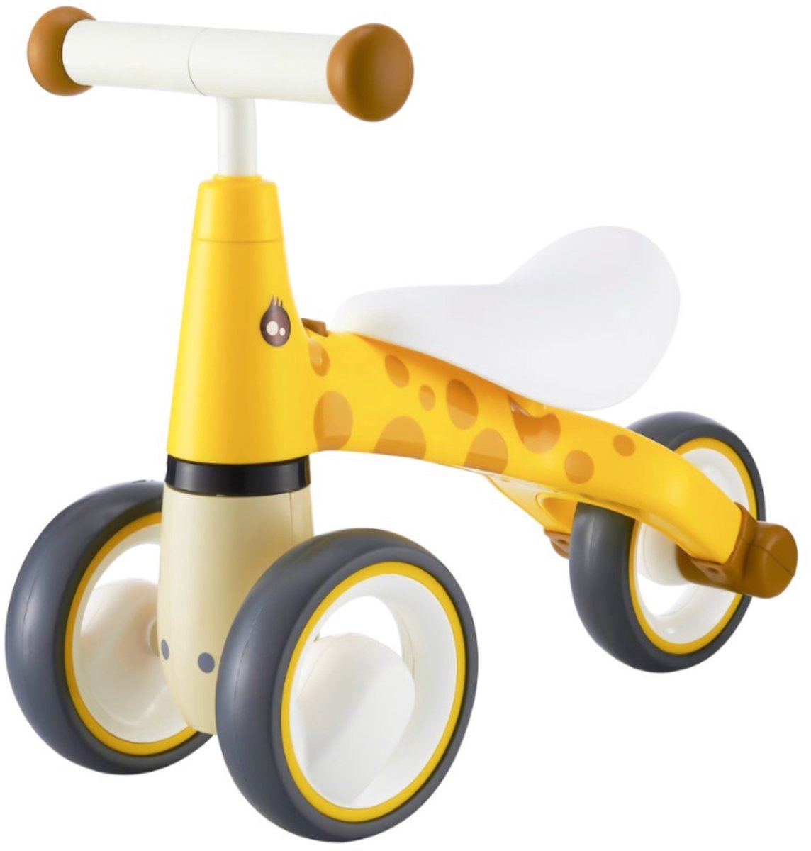 ecotoys loopfiets giraf baby peuter 12 36 mnd indoor outdoor geel