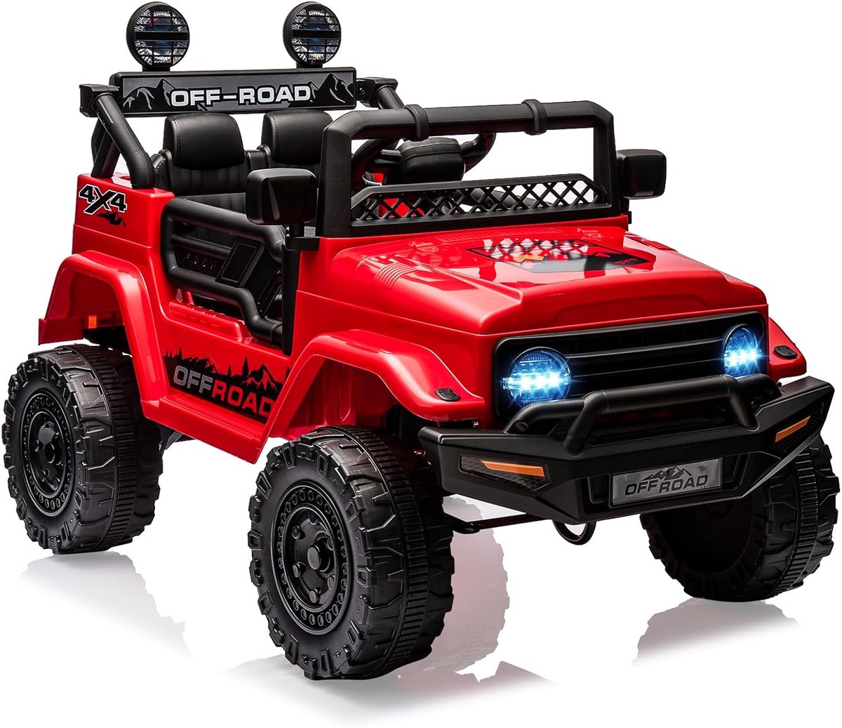 elektrische kinderauto 12 v met afstandsbediening 2 4 ghz veiligheidsvoertuig met instelbare snelheid led verlichting en muziek voor kinderen van 3 tot 8 jaar rood