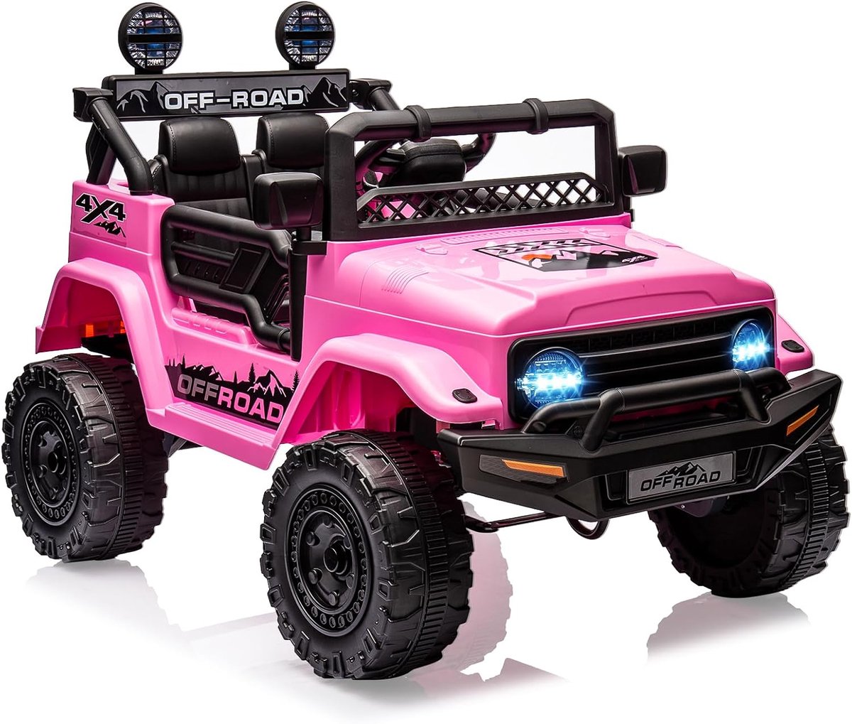 elektrische kinderauto 12 v met afstandsbediening 2 4 ghz veiligheidsvoertuig met instelbare snelheid led verlichting en muziek voor kinderen van 3 tot 8 jaar roze