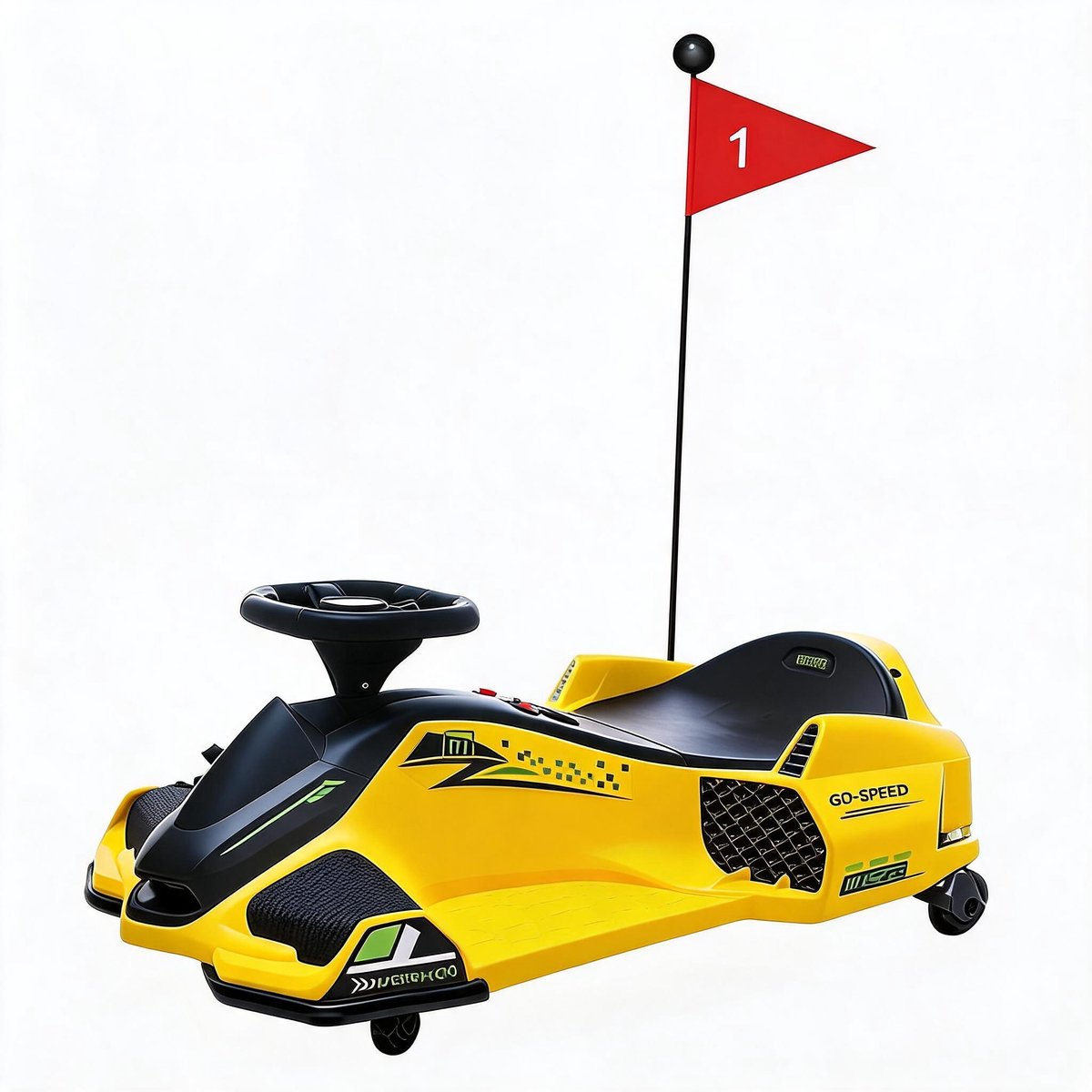 elektrische kinderauto 24v met 2 accu s 12v7a 180w borstelloze motor ce en71 goedgekeurd stevige pp constructie gele sportwagen voor kinderen 3 8 jaar