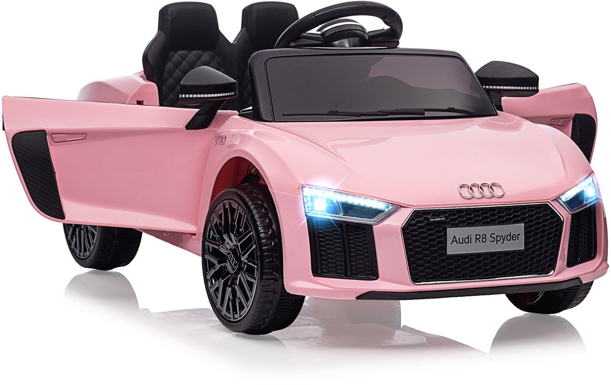 elektrische kinderauto audi r8 6v elektrisch kinderauto met 2 motoren ride on auto met muziek koplampen op afstandsbediening roze