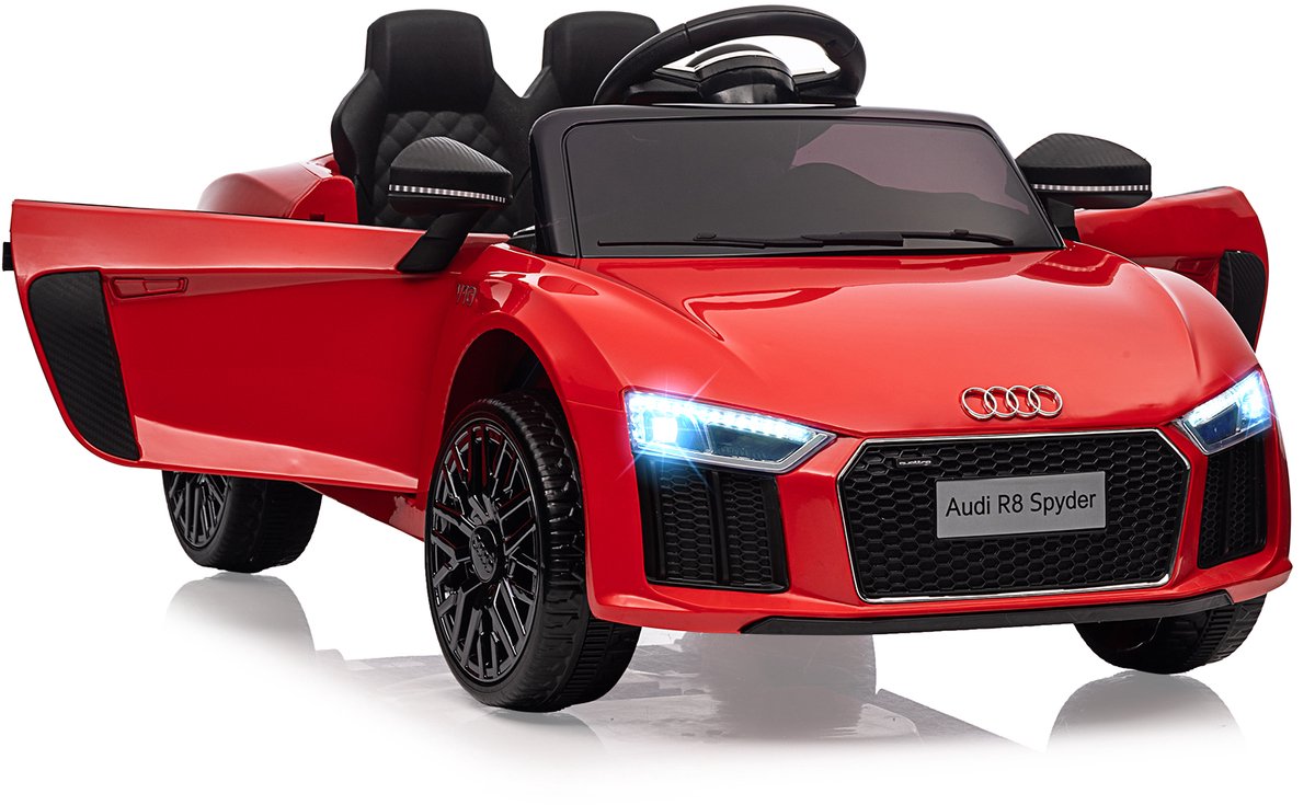 elektrische kinderauto audi r8 6v ride on auto met 2 motoren elektrisch auto met muziek led koplampen afstandsbediening rood