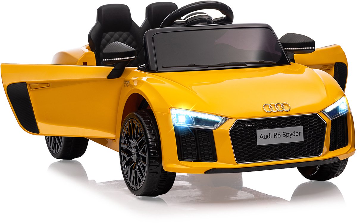 Elektrische Kinderauto Audi R8 - 6V Ride-On Auto met 2 Motoren - Elektrisch Auto voor Kinderen met Muziek & LED Verlichting - Afstandsbediening - Geel Speelgoedaccuvoertuig kopen online