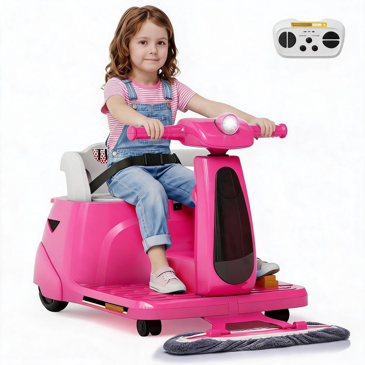 Elektrische tweezitter kinderauto roze – 12V ride-on auto met 2 stoelen voor buiten – Met afstandsbediening, veiligheidsgordel, vooruit/achteruit, open laadbak – WH502 Speelgoedaccuvoertuig kopen online