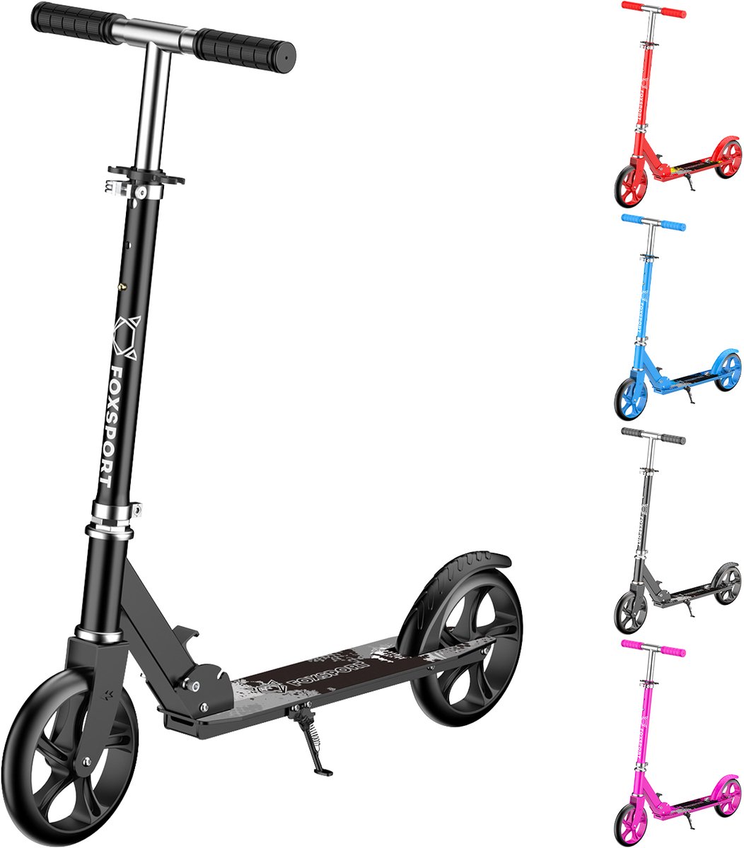FOXSPORT Kinderstep - 200 mm PU wielen - Step - Geschikt voor kinderen en tieners van 6 tot 15 jaar- Opvouwbaar - stuurhoogte: 94-104cm - Maximale draagcapaciteit: 80 kg - Zwart Step kopen online
