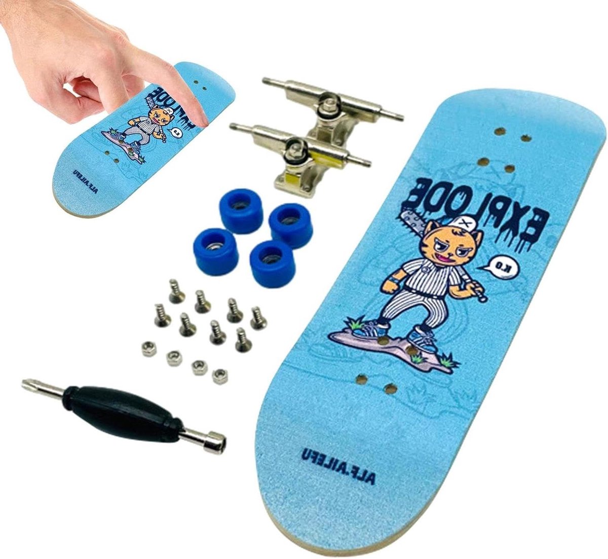 Générique Vingerskateboardset + mini-scooter van esdoornhout – stille vingersport + afmetingen 100 x 30 mm, natuurlijk esdoornhout – voor banken, vloeren, tapijten en educatief spel voor Skateonderdeel kopen online