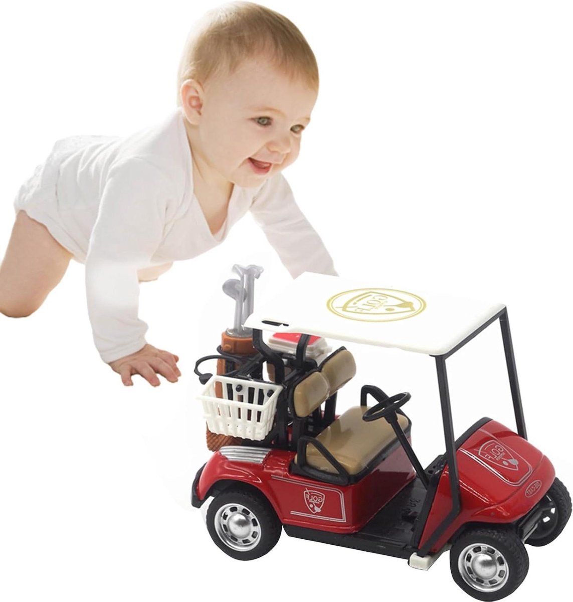 golfkar model speelgoed voertuig kinderen spelen gedetailleerd vakmanschap 10cm rood