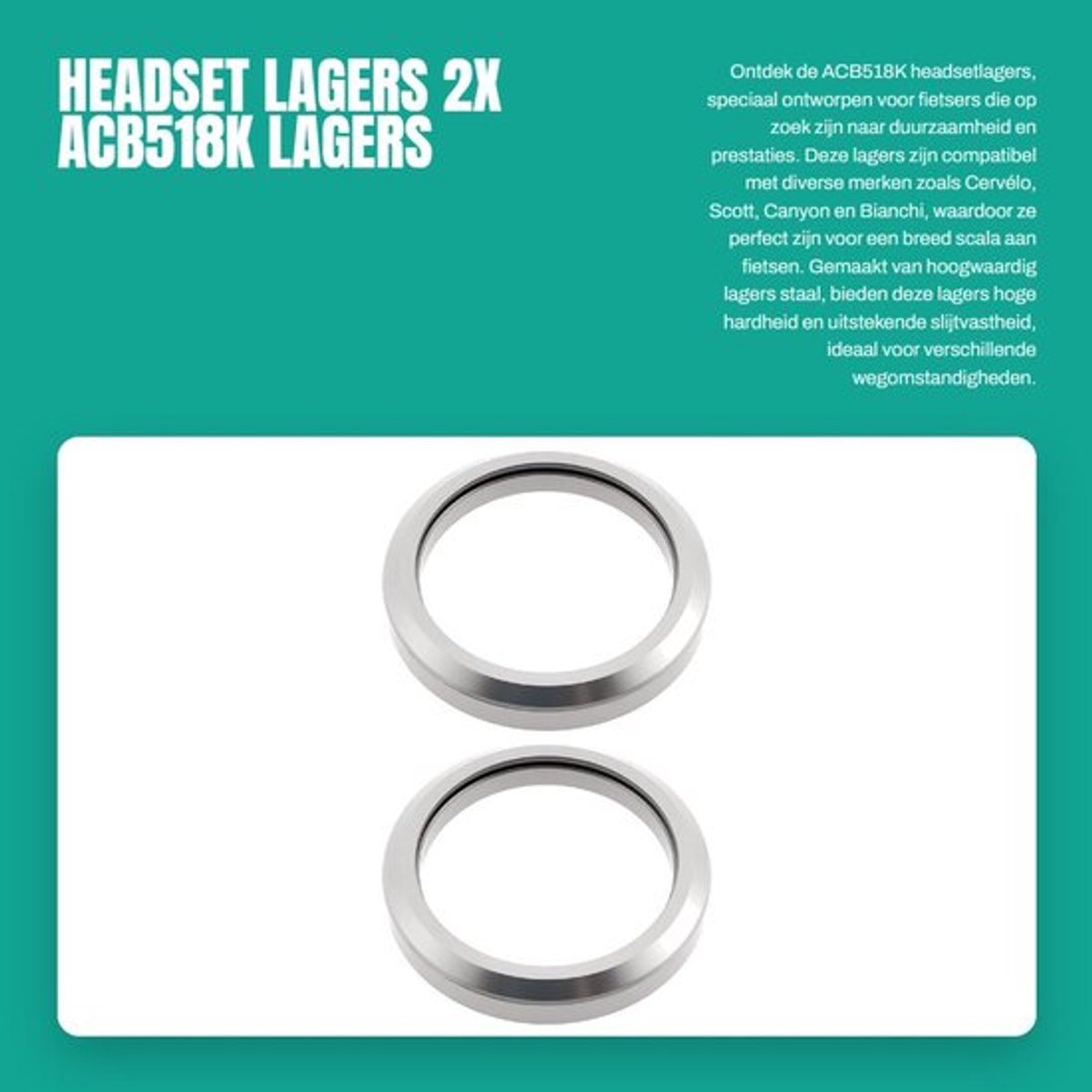 headset lagers 2x acb518k lagers hoogwaardige prestaties 40x51 5mm geschikt voor fietsmerken cerv lo en bianchi