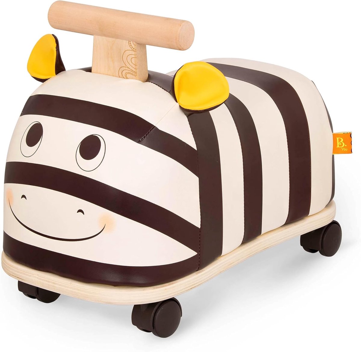 Houten Zebra Loopfiets - Dieren Loopfiets - Eerste Stapjes Leren - 360 Graden Wielen - 23x45x32 cm - Zwart Wit Loopfiets kopen online