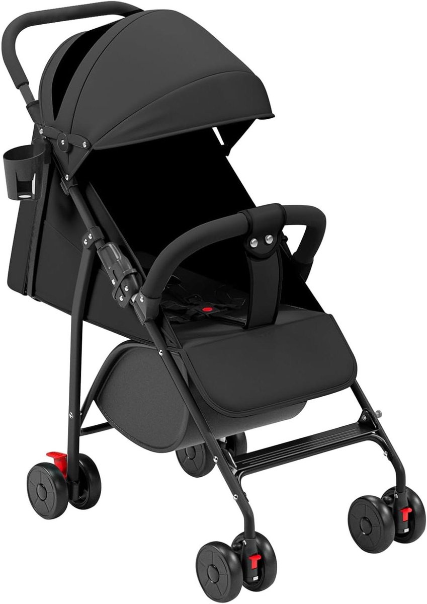 huole 5 in 1 driewieler met duwstang van 18 maanden tot 25 kg voor en achteruit pu band ruimere vrijloop mand tas bekerhouder c zwart