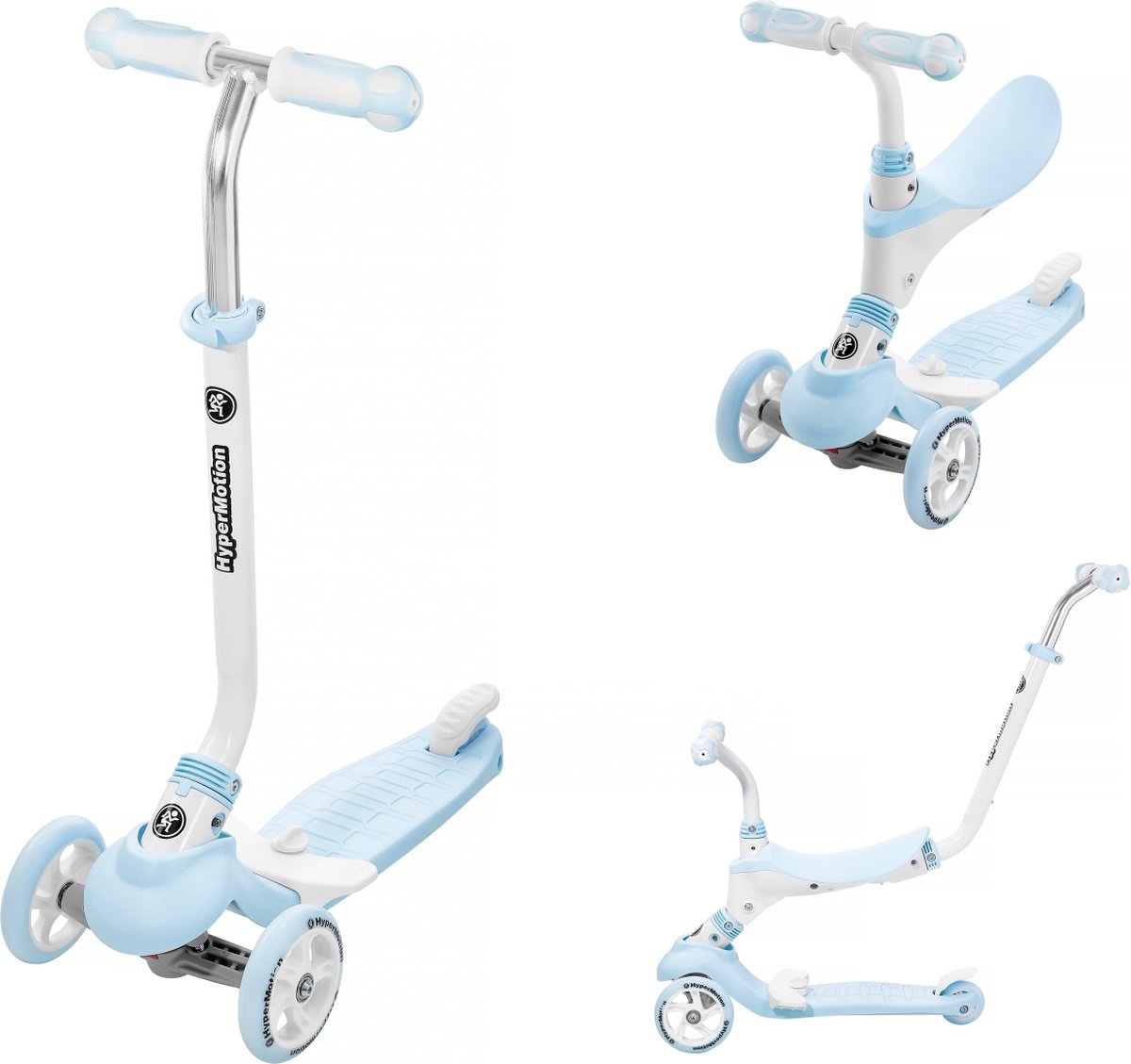 HyperMotion kinderstep 3 Wielen Blauw Jongen 1 tot 5 Jaar - jongens - inclusief zadel en duwstang Step kopen online