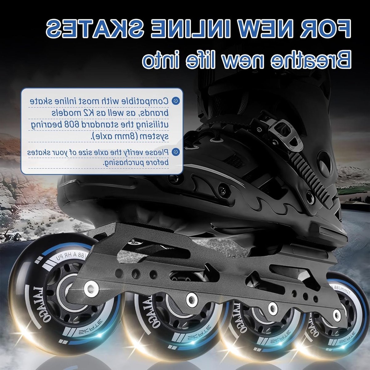 Inline Skate Wielen 72 mm - 8 Stuks 88A Hardheid, ABEC 9 Lager voor Buiten en Binnen, Geschikt voor Diverse Skates Skateonderdeel kopen online