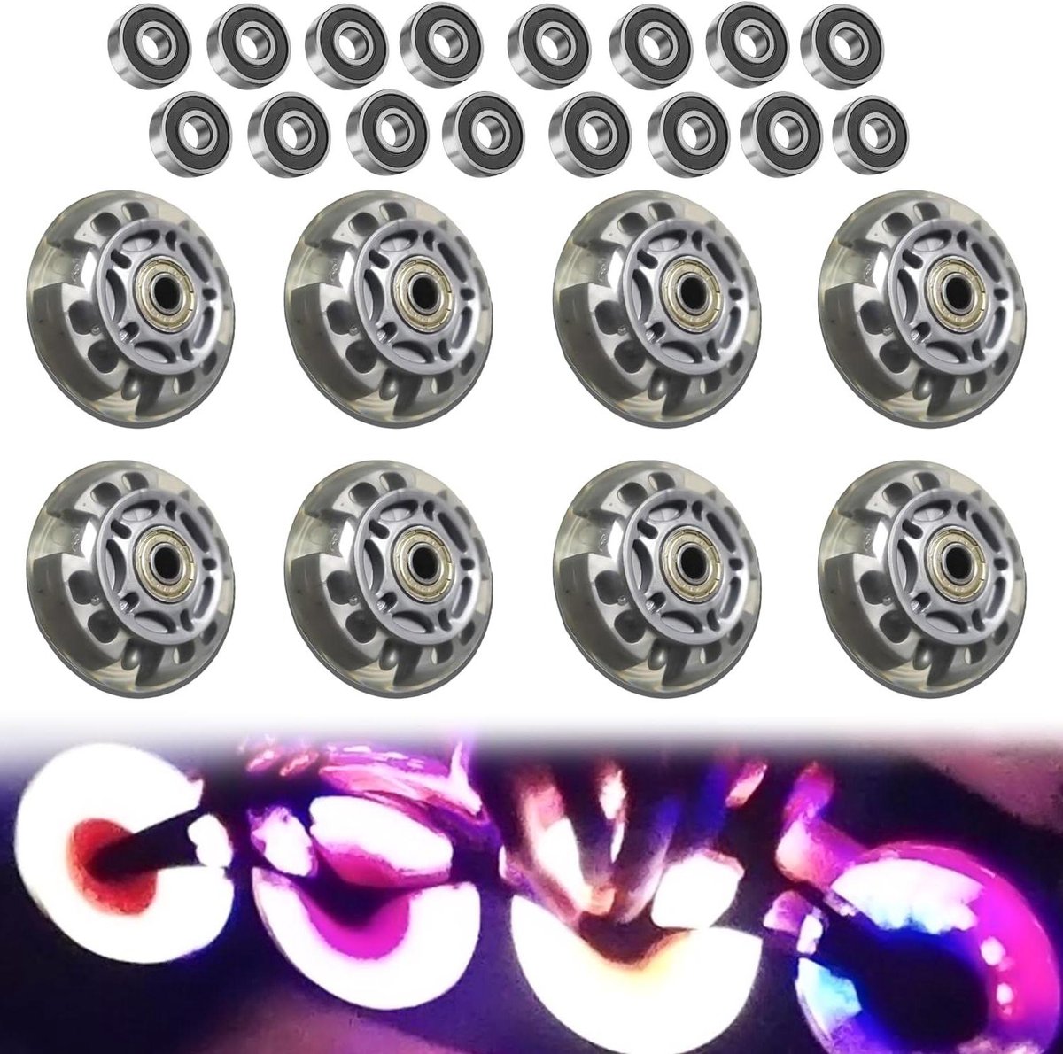 inline skate wielen rolschaats wielen dagelijkse training slijtvast pu materiaal 70 mm diameter zilver transparant