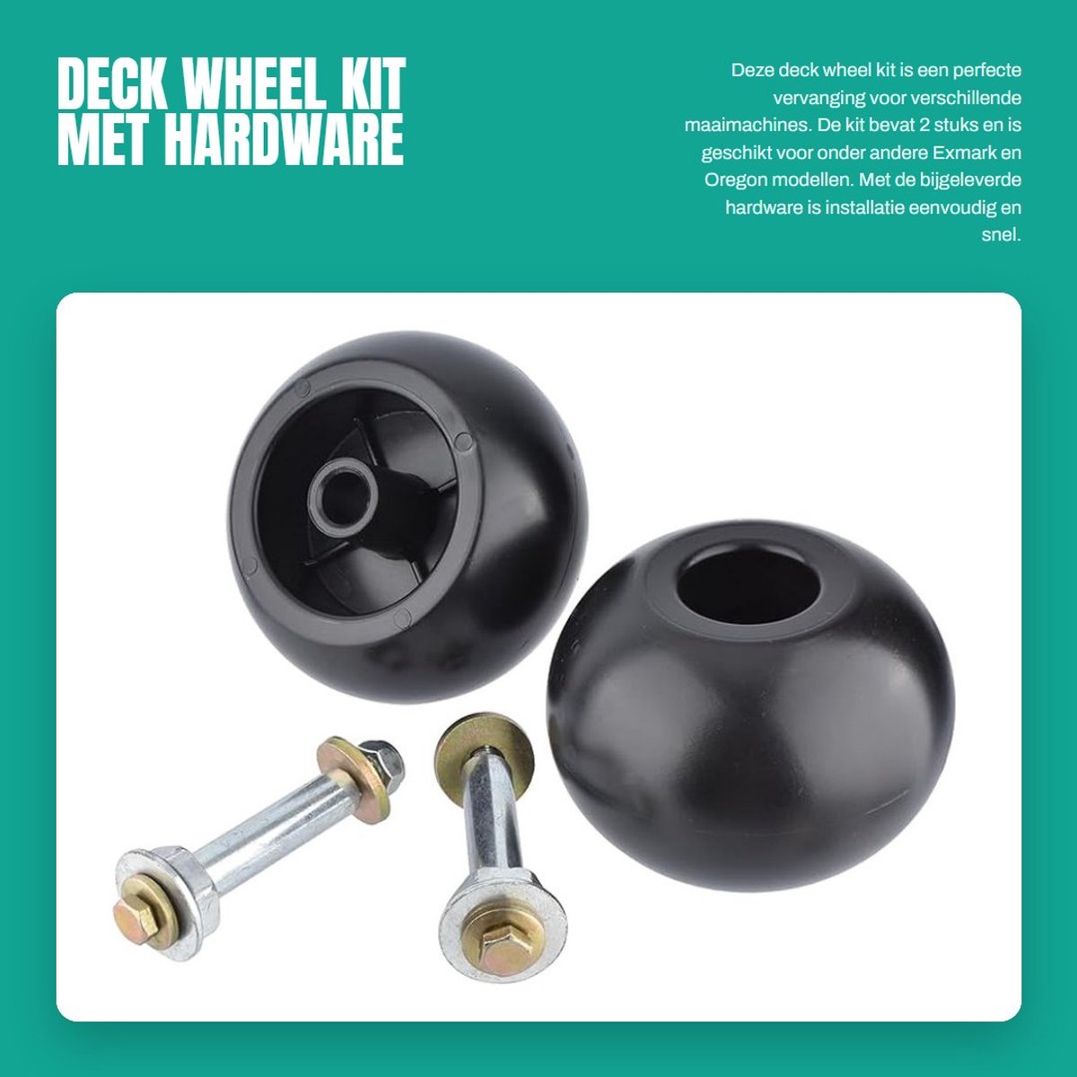 inovra deck wheel set 2 stuks inclusief hardware geschikt voor exmark 109 2098 boring 5 8 wielmaat 5x3 1 4 glad loopvlak grasmaaierwiel