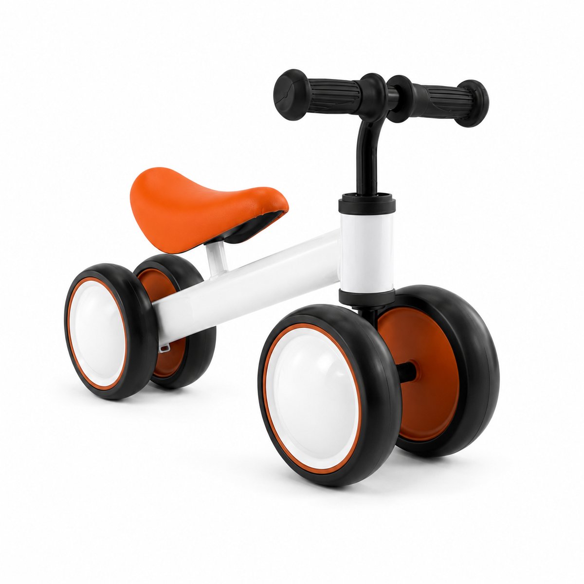 Jeemsie Loopfiets 1 Jaar – Baby Loopfiets 12 tot 36 Maanden – Vierwiel Loopfiets – Eerste Fiets voor Peuters – Binnen & Buiten – Oranje/Wit Loopfiets kopen online