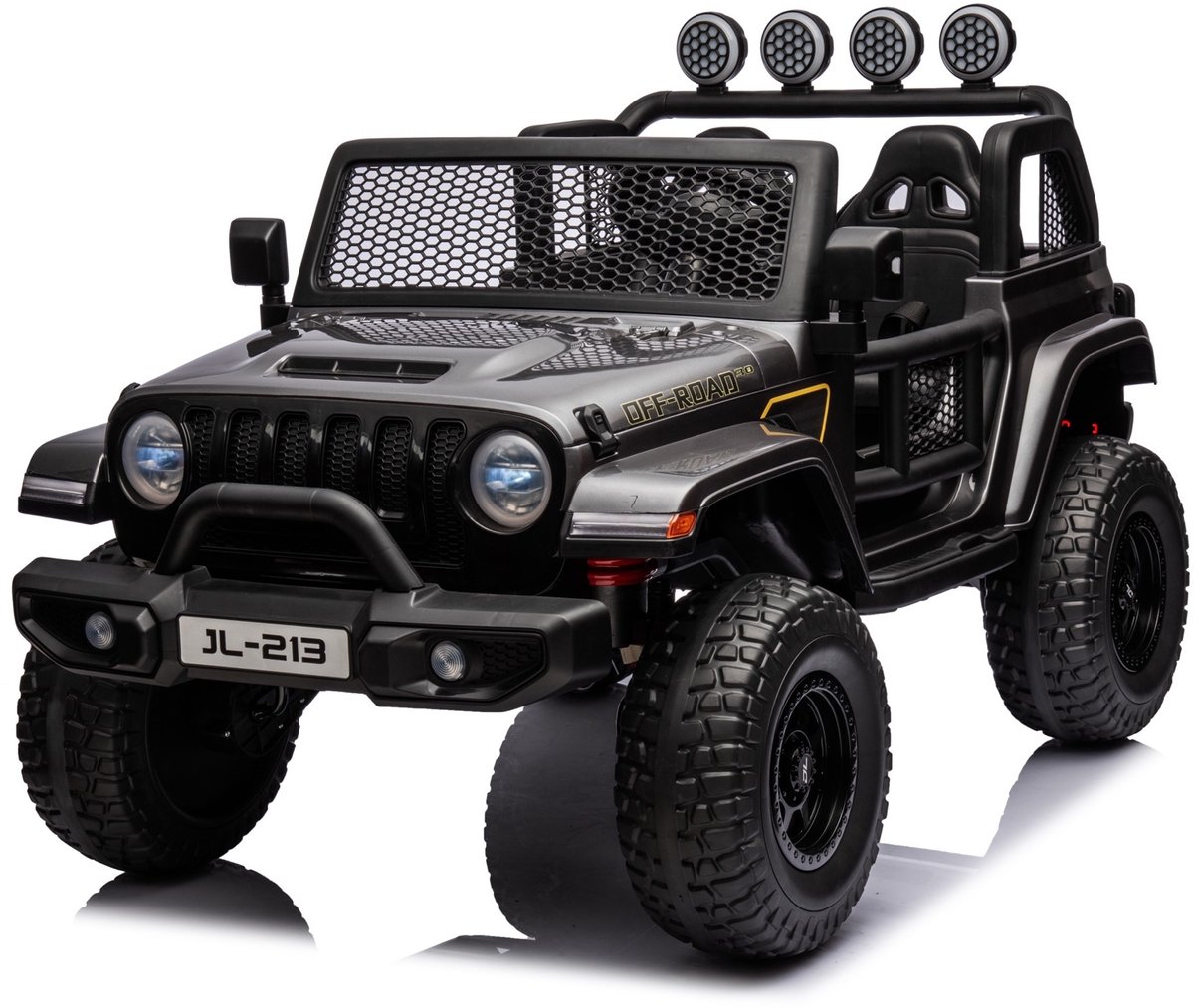 Jeep elektrische 2 persooons kinderauto Grijs Speelgoedaccuvoertuig kopen online