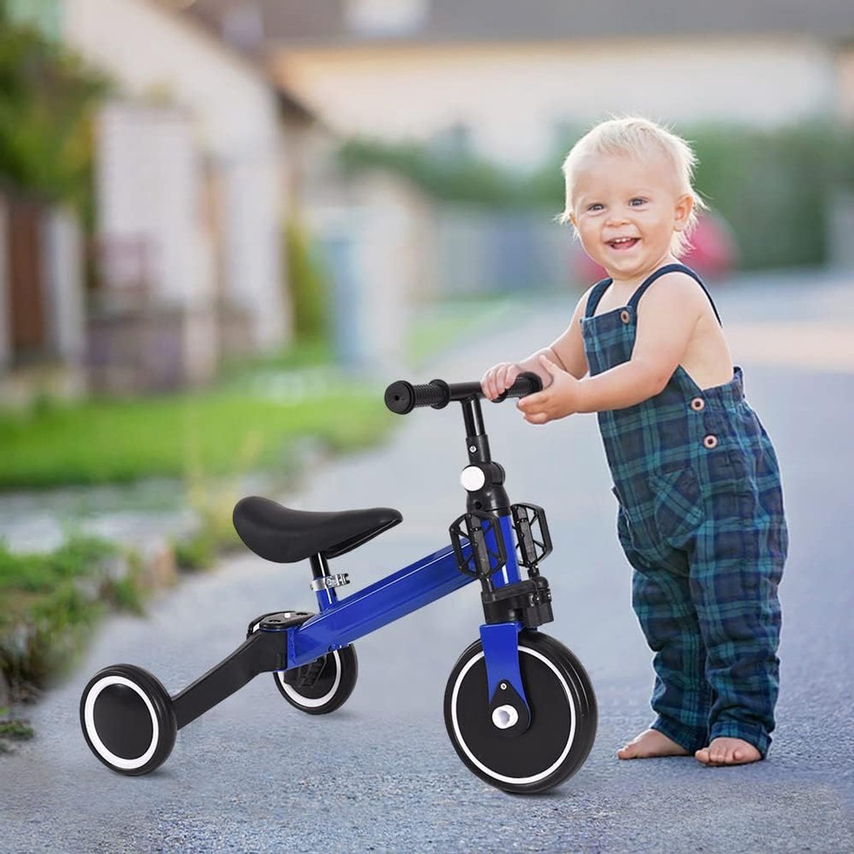 Kinder driewieler - Baby loopfiets - Buiten spelen - Verstelbaar stuur - 60 x 42 x 49 cm - Blauw Driewieler kopen online