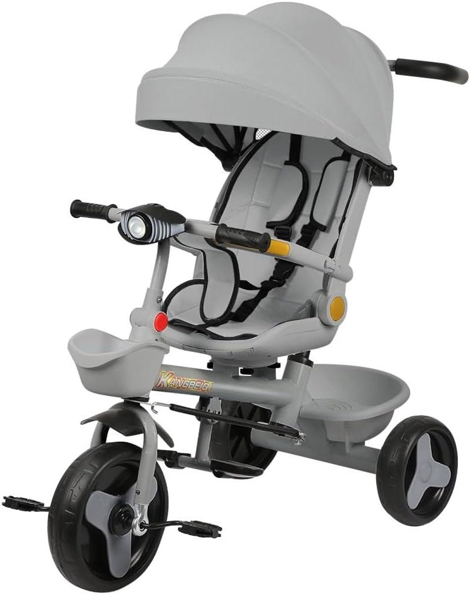 Kinder Driewieler - Babyfiets Peuterfiets - Buiten Spelen - 5-in-1 Groei Mode - 81 x 60 x 95 cm - Grijs Driewieler kopen online