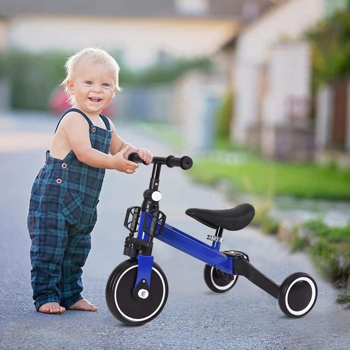 Kinder driewieler - Loopfiets baby - Leren fietsen - 3-in-1 ontwerp - 60 x 42 x 49 cm - Blauw Driewieler kopen online