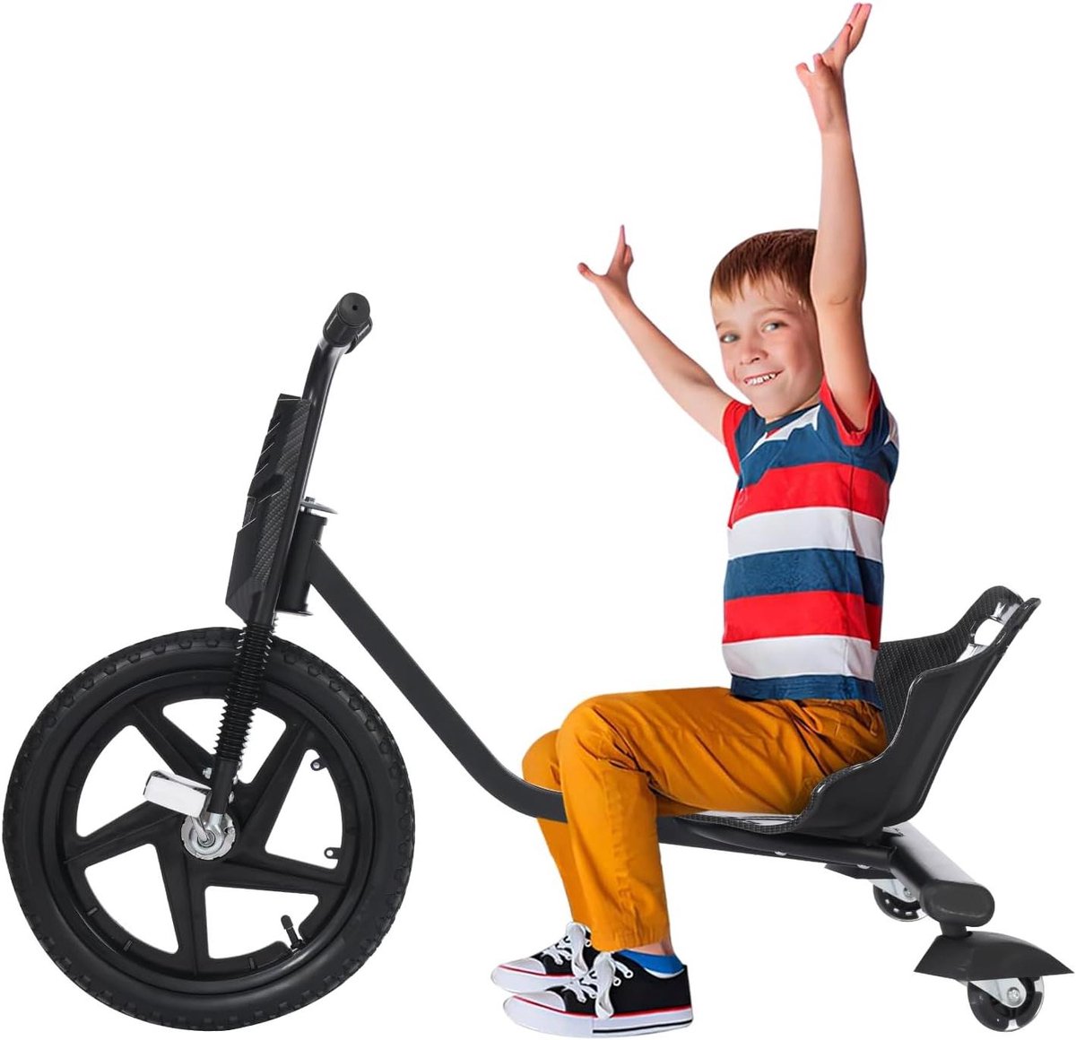 kinder driewieler loopfiets drift buiten spelen verstelbaar frame tot 80 kg zwart