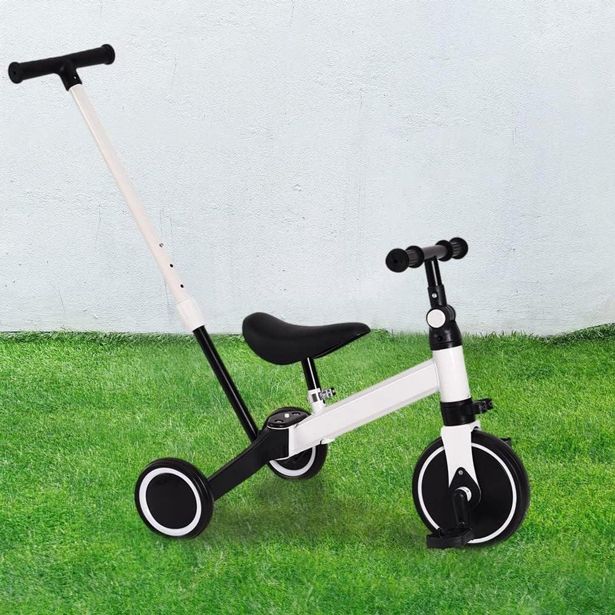 Kinder driewieler - Loopfiets peuter - Buiten spelen - 3-in-1 multifunctioneel - 60 x 42 x 49 cm - Wit Driewieler kopen online