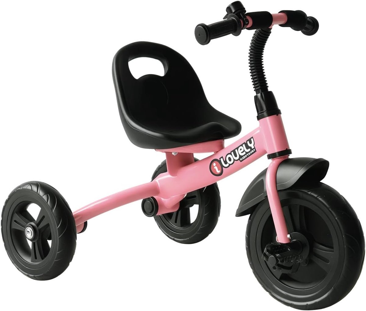 kinder driewieler loopfiets peuter buiten spelen verstelbare zitting 79x50x58 cm roze