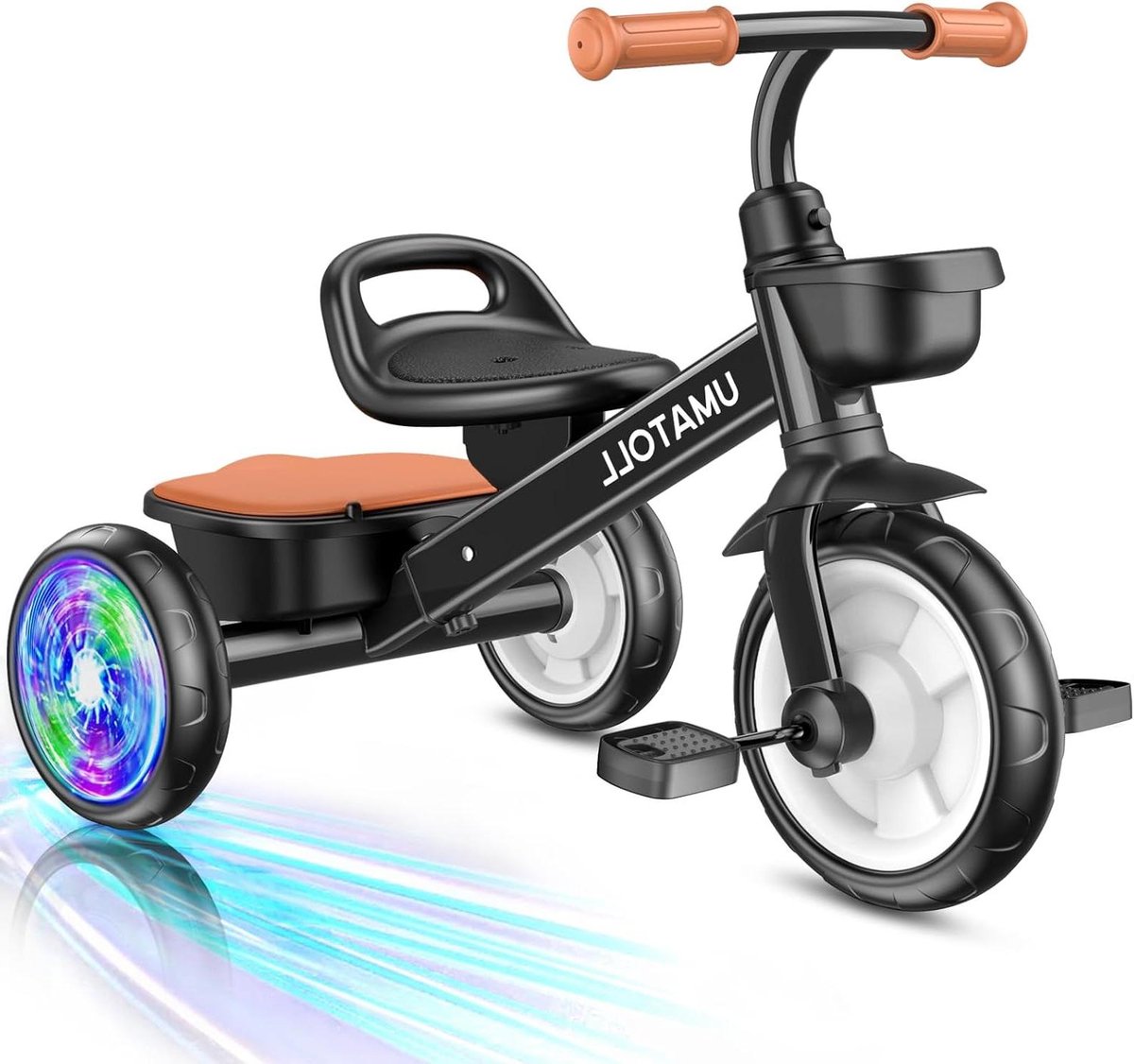 kinder driewieler peuter fiets buiten spelen verstelbare stoel 67 x 46 x 54 cm zwart