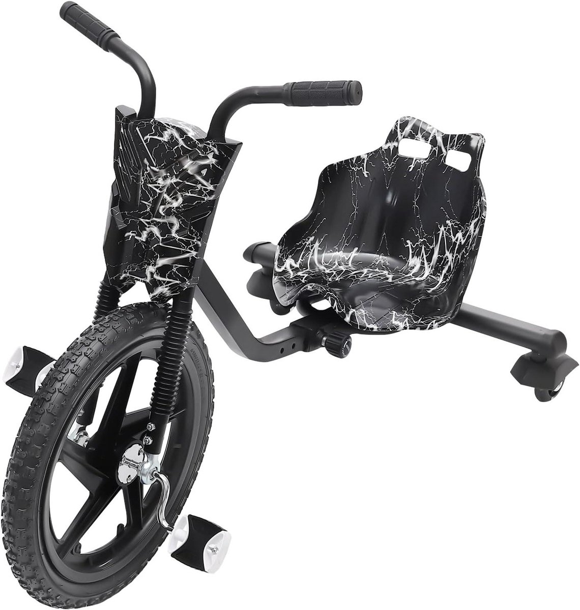 kinder driftfiets loopfiets driewieler buiten spelen led achterwielen 90 x 68 x 60 cm zwart