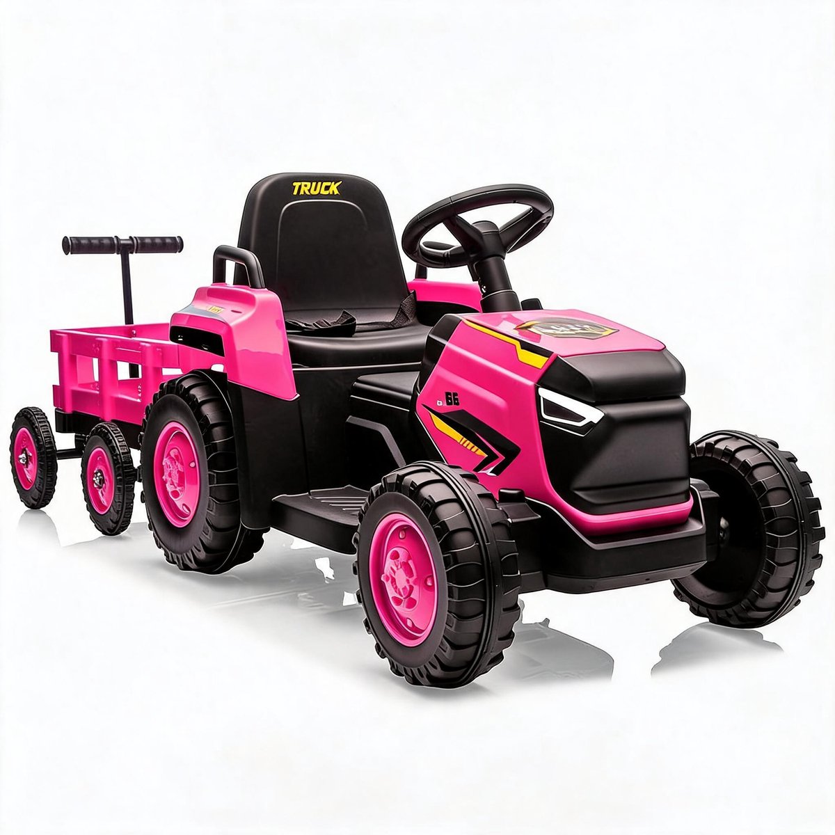 Kinder Elektrische Tractor 12V】Roze Trekker met Afstandsbediening - DLS-X18 Dubbele Motor Rijdt over Gras & Grind - Oplaadbaar Buitenspeelgoed voor Jongens en Meisjes 3-6 Jaar - 4.5AH Accu Inbegrepen Speelgoedaccuvoertuig kopen online