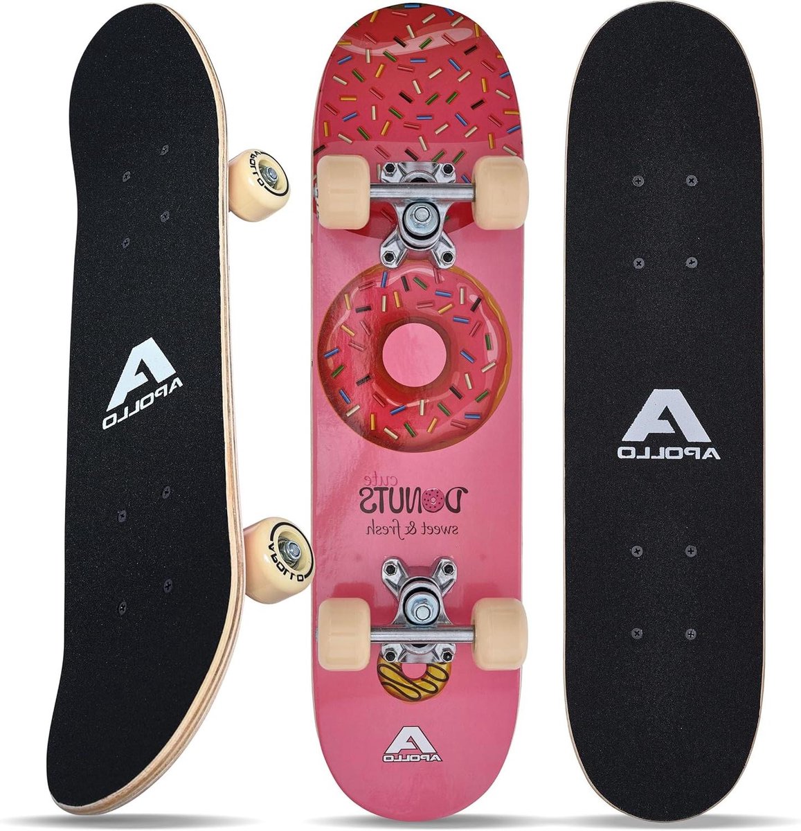 kinder skateboard beginners board leren skaten aluminium assen 61 cm donut