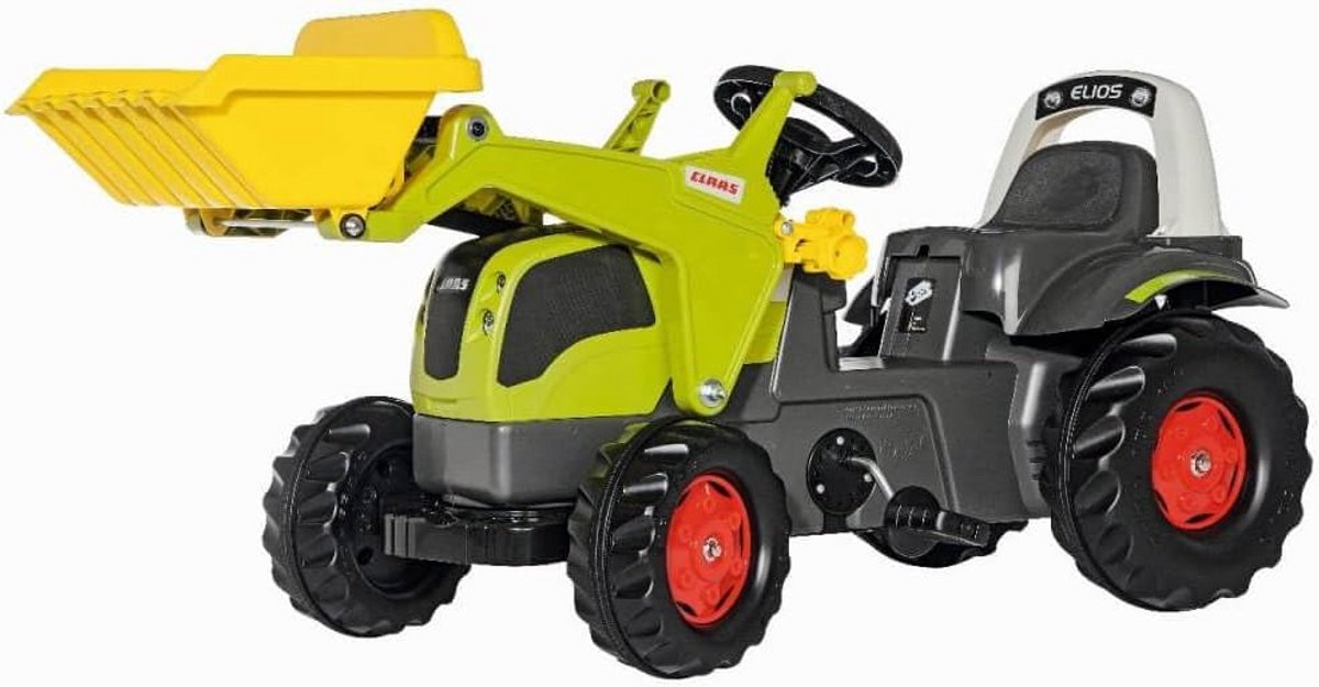 kinder tractor traptractor met lader buiten spelen beschermde kettingaandrijving 110 cm groen