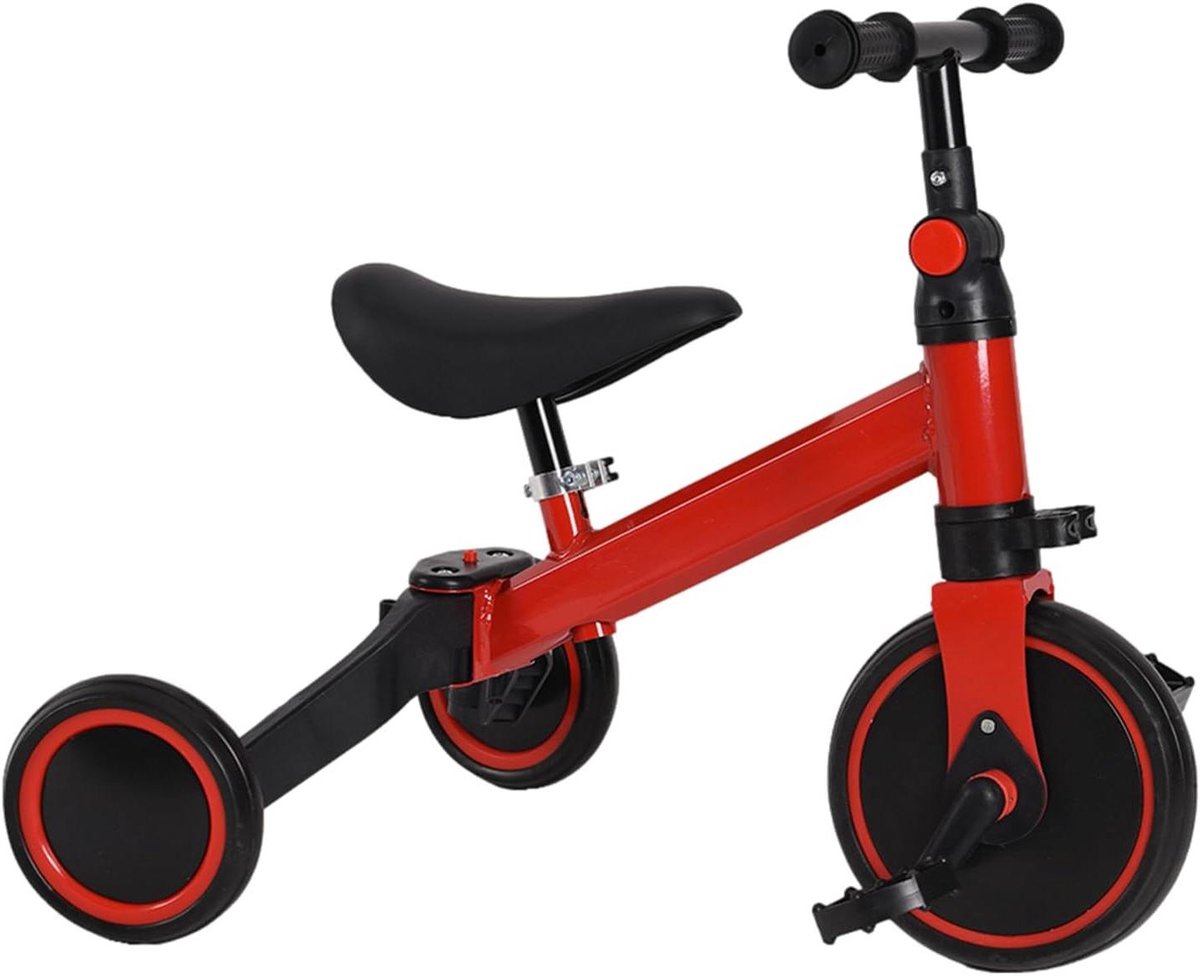 Kinderdriewieler - Loopfiets - Buiten spelen - 3-in-1 functie - 60 x 42 x 49 cm - Rood Driewieler kopen online