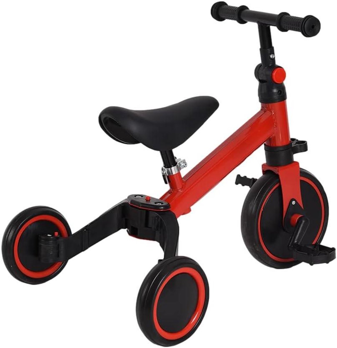 Kinderdriewieler - Loopfiets - Buiten spelen - Opvouwbaar Voetsteun - 4 kg - Rood Driewieler kopen online
