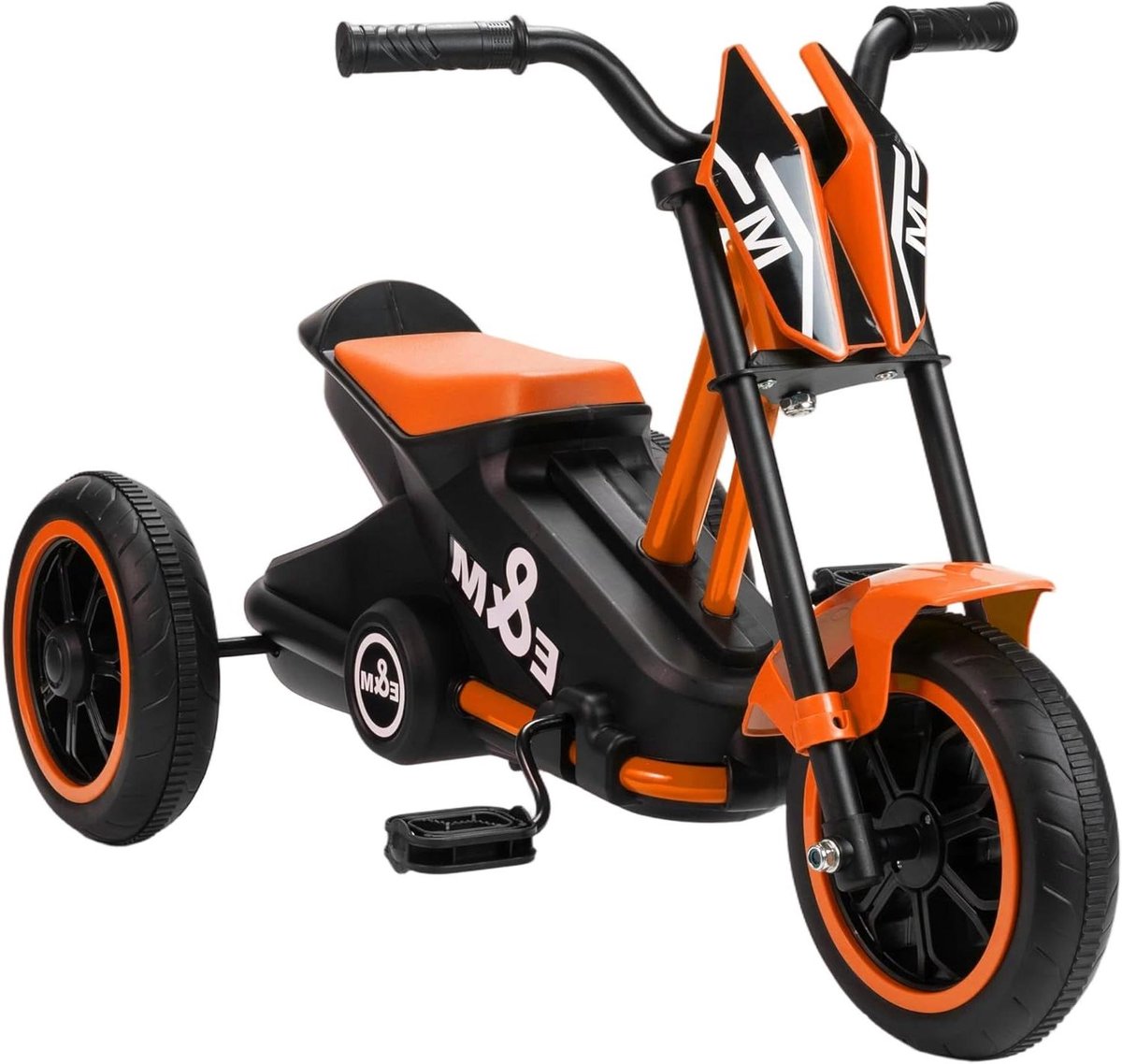 Kinderdriewieler - Loopfiets peuter - Buiten spelen - Motorfiets ontwerp - 79x44x47 cm - Oranje Driewieler kopen online