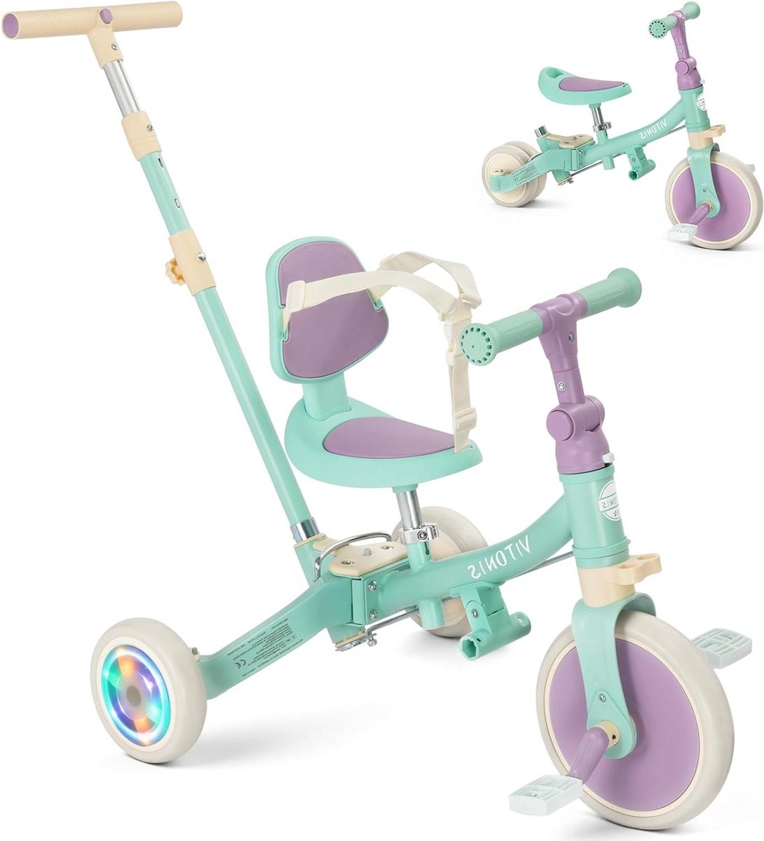Kinderdriewieler - Loopfiets - Samen Spelen - 5-in-1 Groei Mode - 18 Maanden tot 5 Jaar - Groen Driewieler kopen online